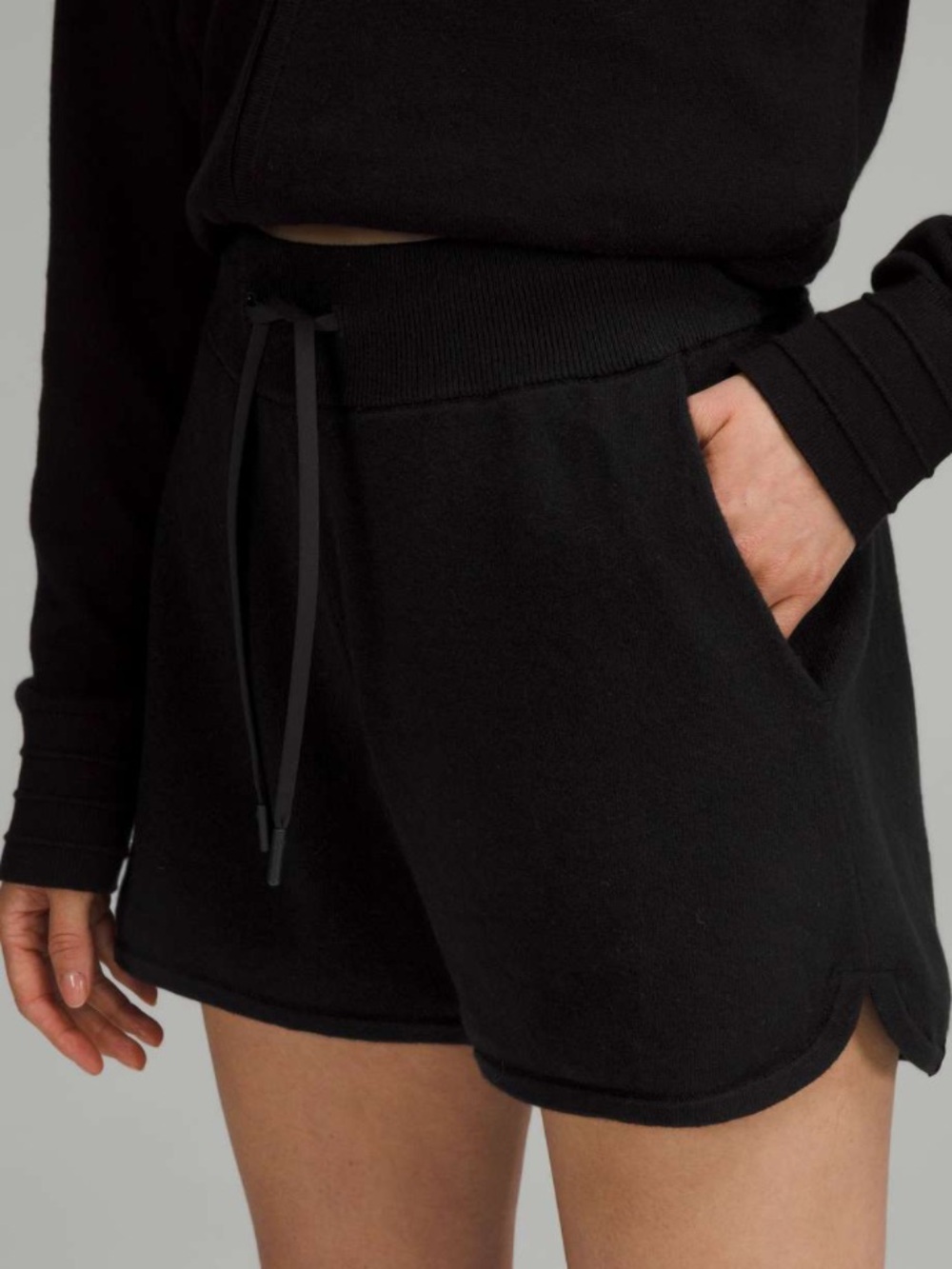 Lululemon Cotton-Cashmere Knit High-Rise Short 4" Black